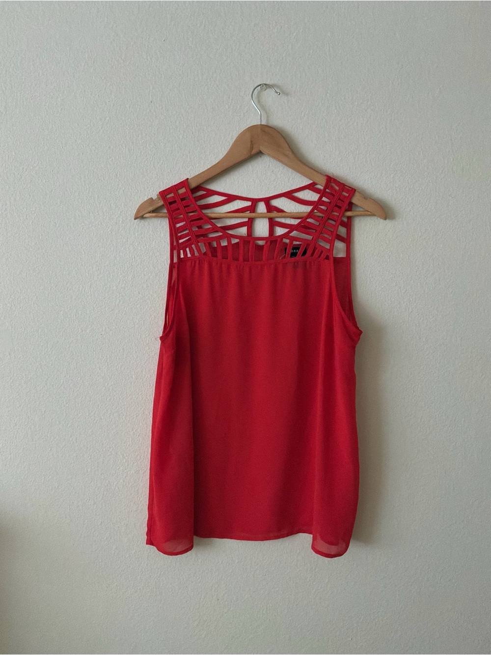 torrid Red Lattice Yoke Sleeveless Camisole